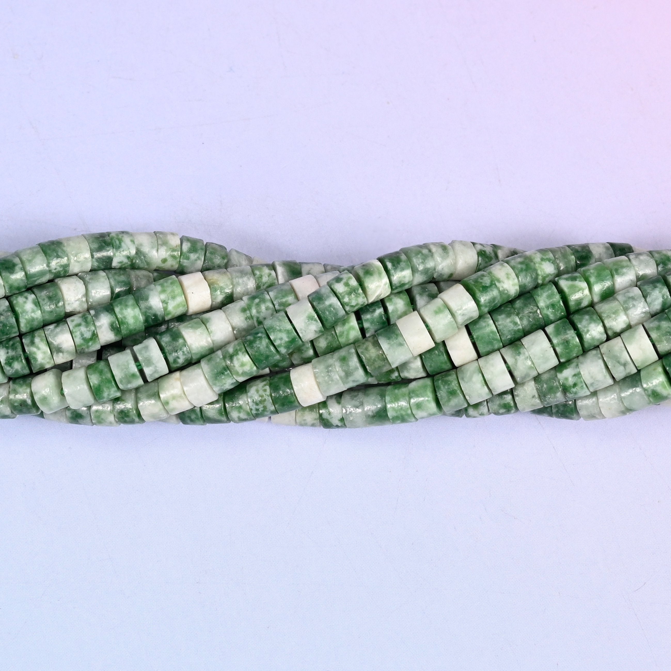 Tree Agate Smooth Heishi Disc Beads, approximately 180 beads per strand