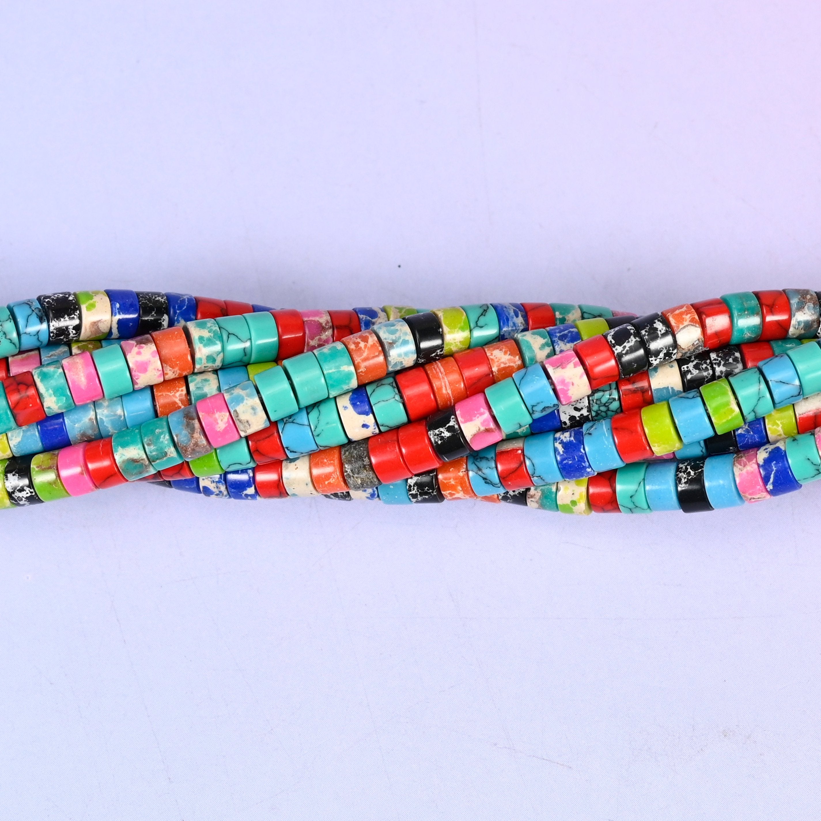 Dyed Multi-Color Shoushan Stone Smooth Heishi Disc Beads for jewelry making