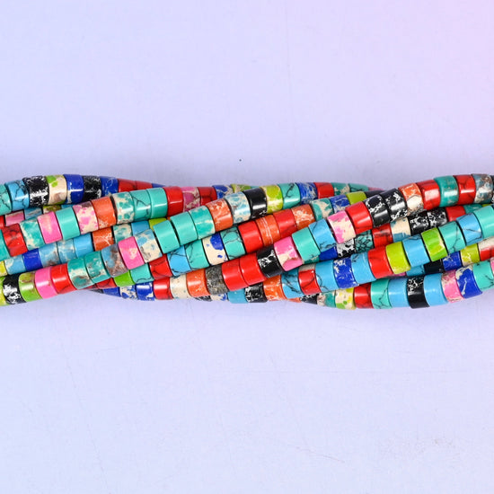 Dyed Multi-Color Shoushan Stone Smooth Heishi Disc Beads for jewelry making