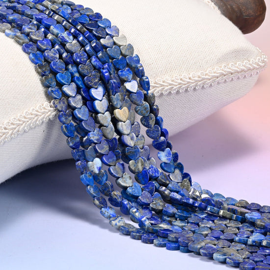 Lapis Lazuli Flat Heart Beads