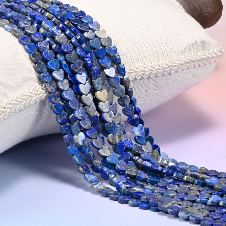 Lapis Lazuli Flat Heart Beads