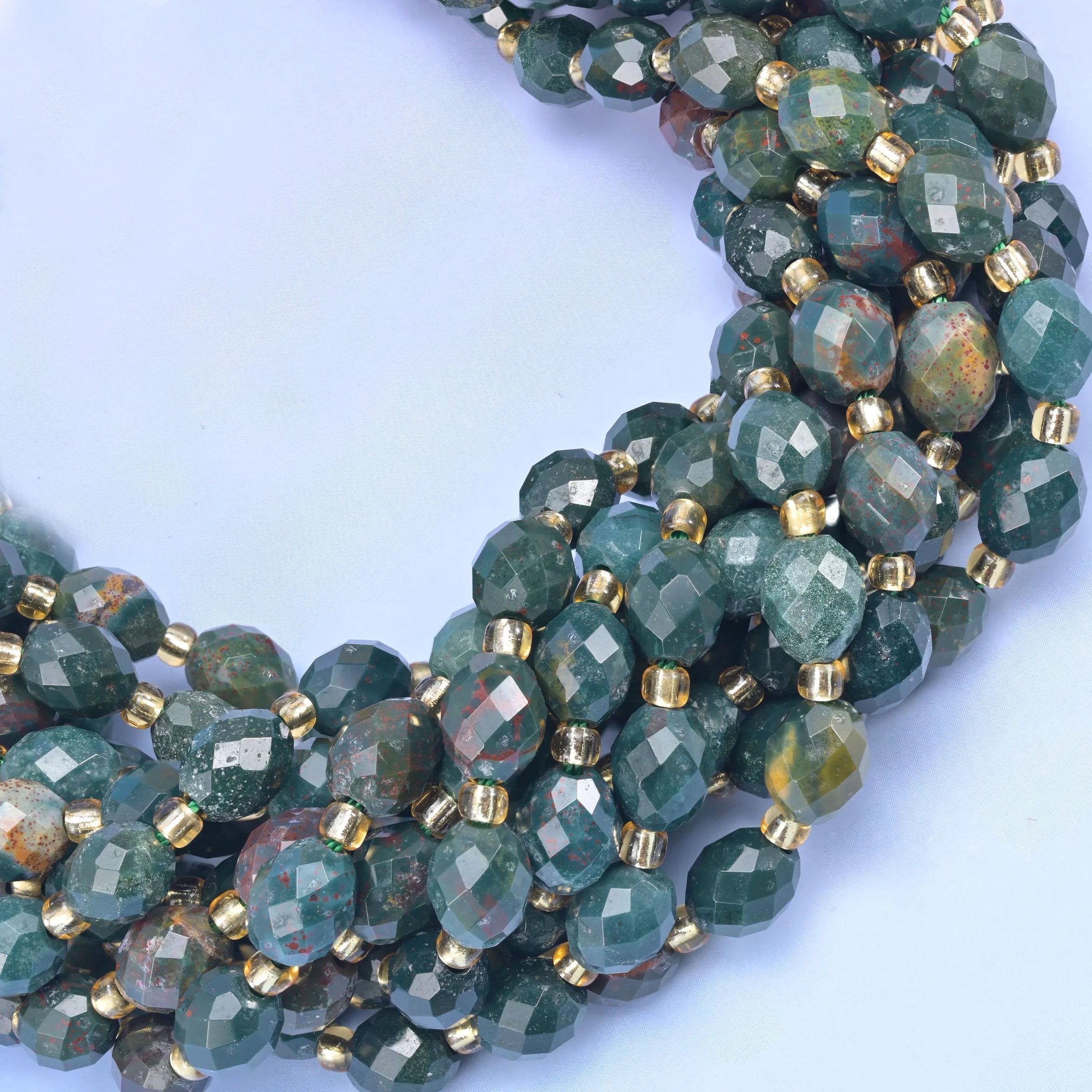 Oriental Jasper Faceted Rice Barrel Beads, hole approximately 1.0mm