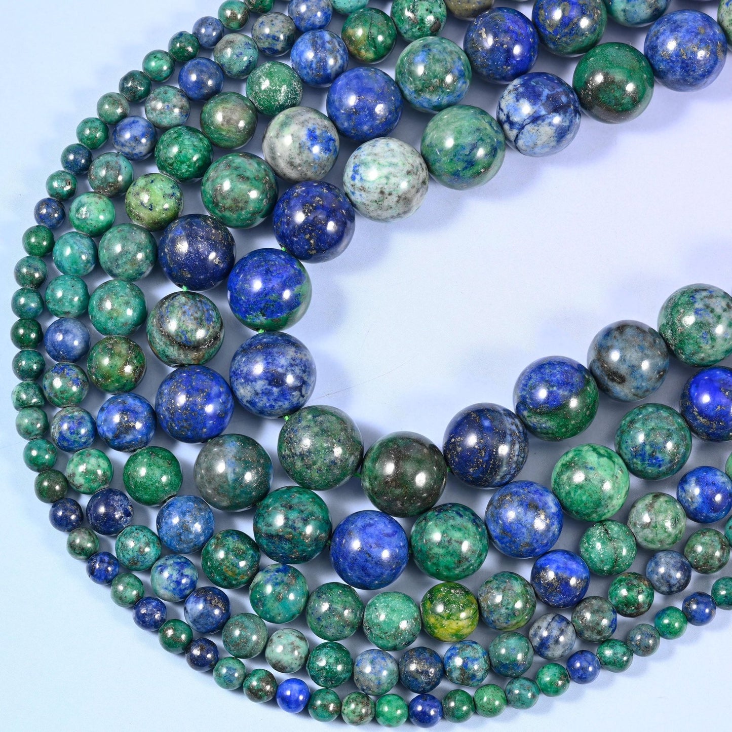 Phoenix Lapis Smooth Round Beads 4mm 6mm 8mm 10mm 12mm, 15.5 inches