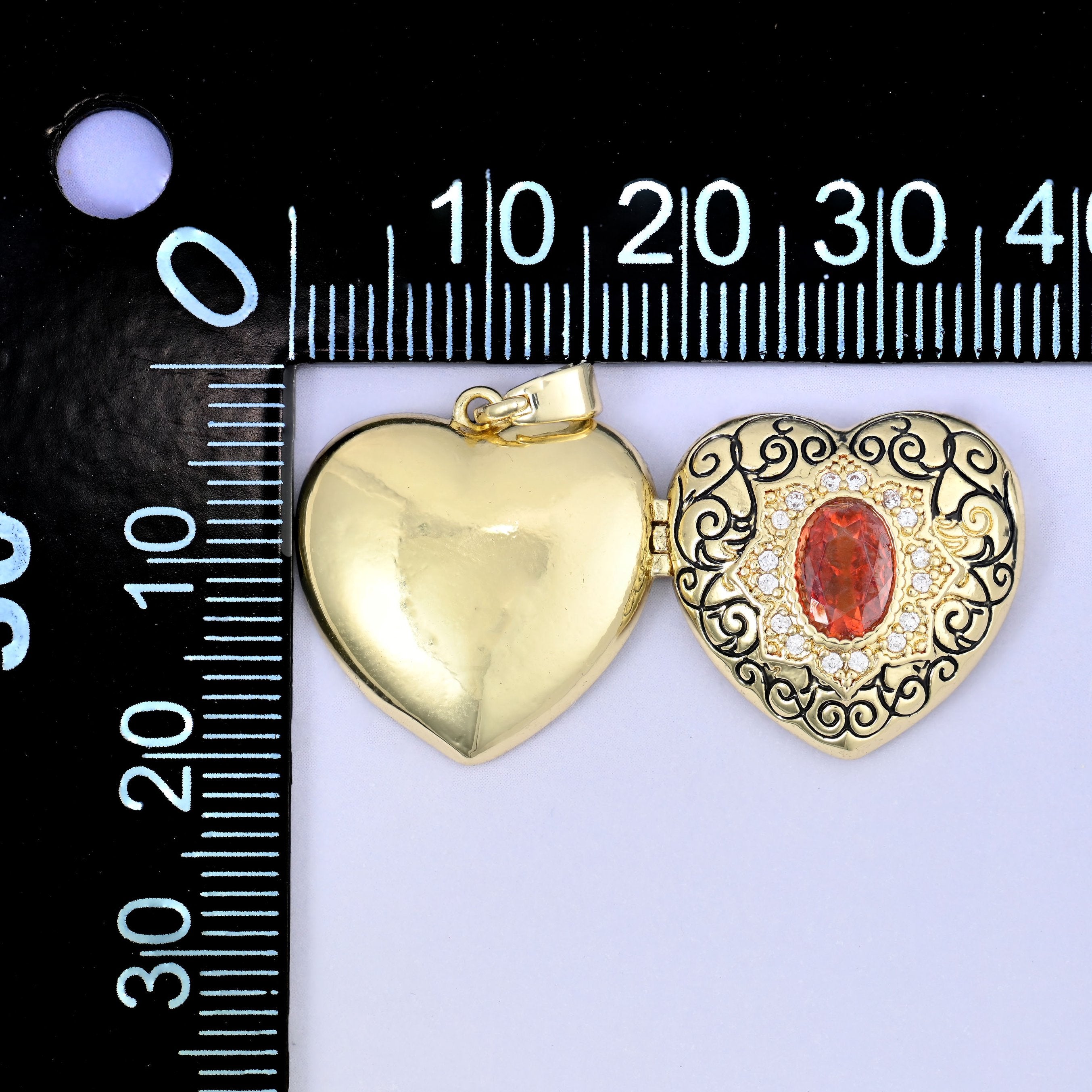 Heart Locket Zircon Pendants: 18K Gold Plated Charms, Jewelry Making Supply
