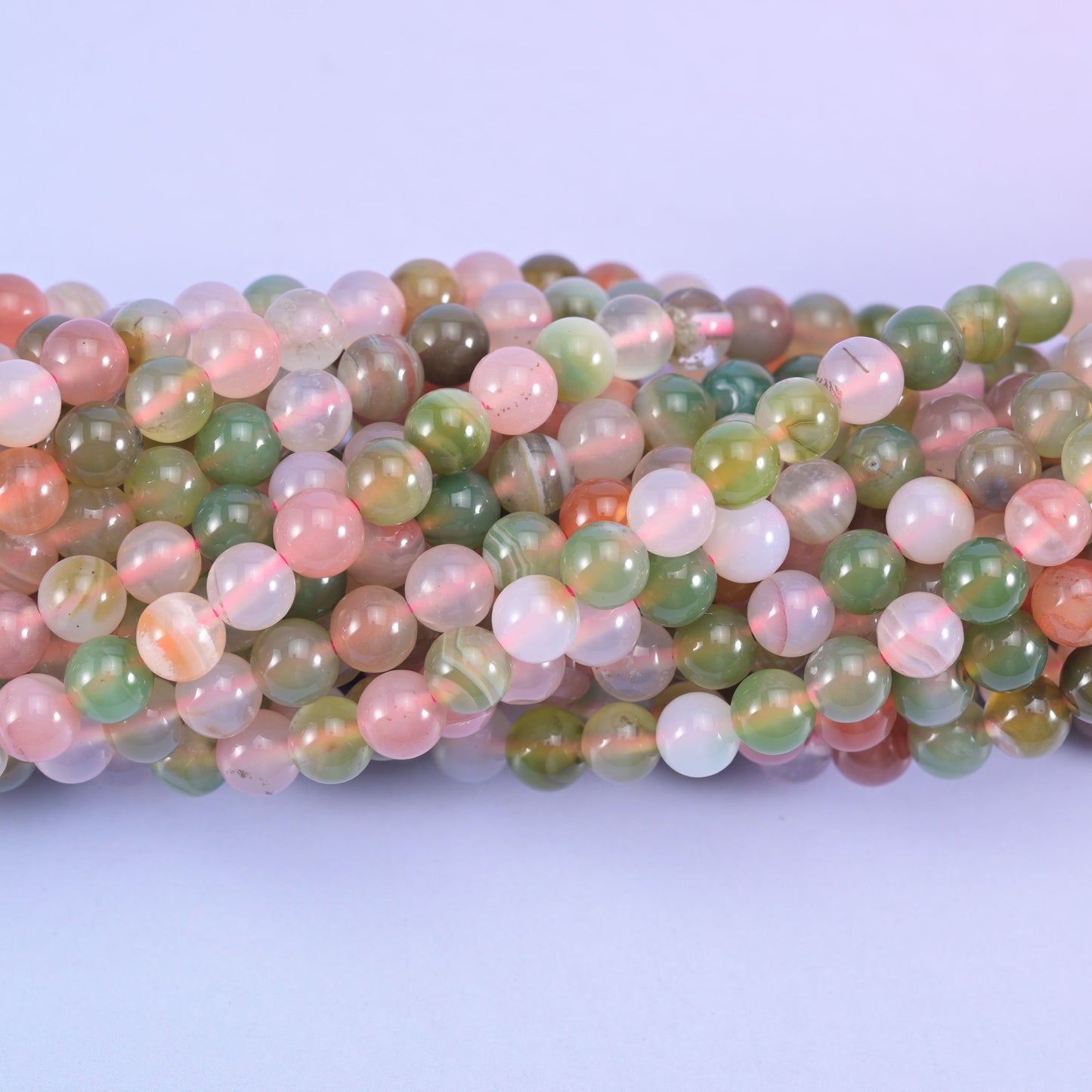 Multi-Color Yanyuan Agate Smooth Round Beads 6mm 8mm 10mm 12mm Jewelry Making 14 Inch Strand