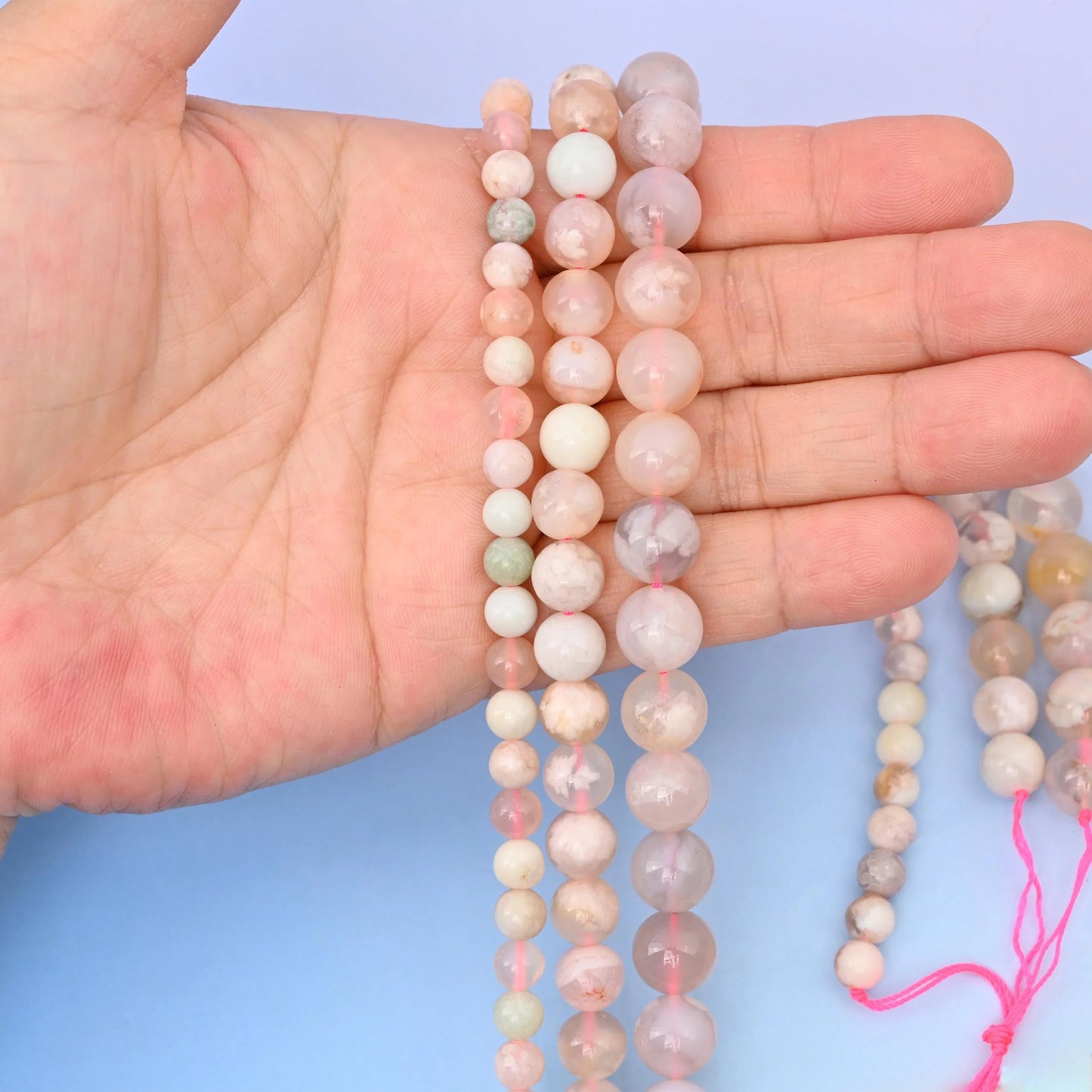 Sakura agate beads, smooth round shape, 6mm 8mm 10mm