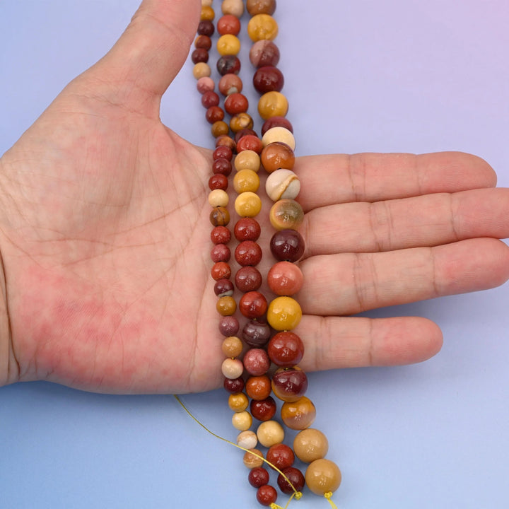 Mookaite Jasper beads, smooth round shape, 6mm, 8mm and 10mm.