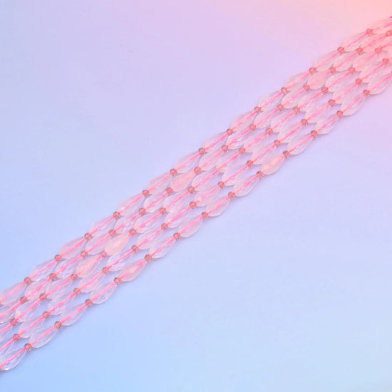 Faceted teardrop cut Rose Quartz beads for jewellery making