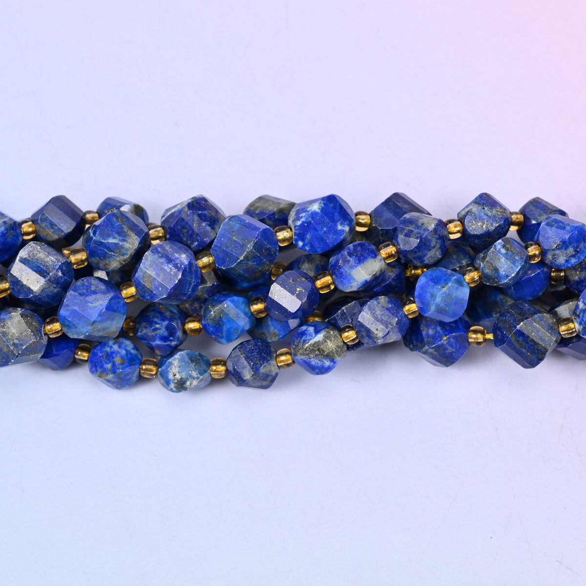 Lapis Lazuli Faceted Spiral Twist Beads, 8mm approximately 38 beads / 10mm approximately 31 beads