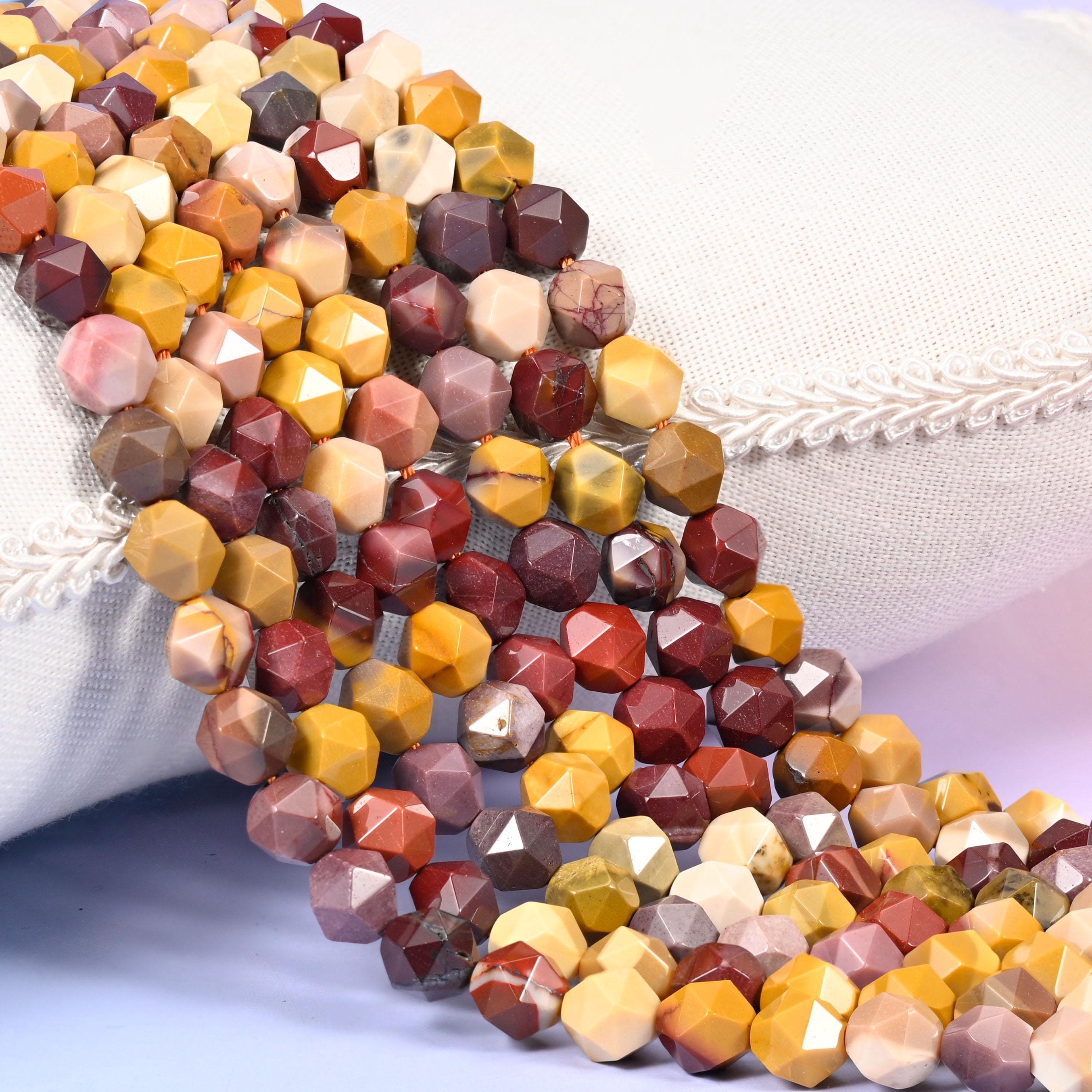 Mookaite Jasper Faceted Diamond Star Cut Beads for jewelry making