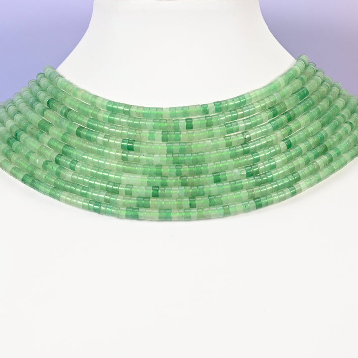 Green Aventurine beads, heishi disc, 2x4mm