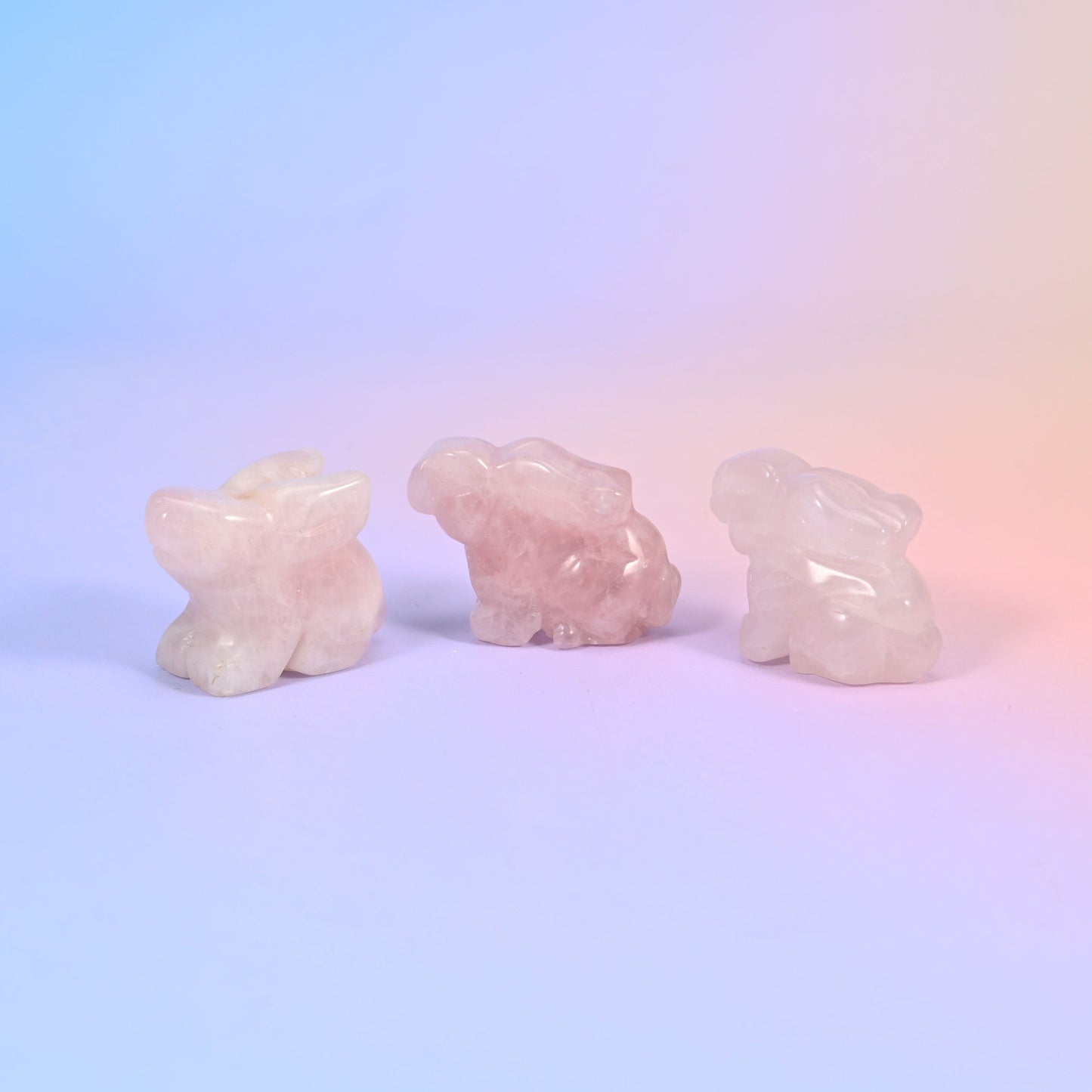 Carved gemstone bunny figurine, polished on all sides, about 1.0 oz, sold per piece