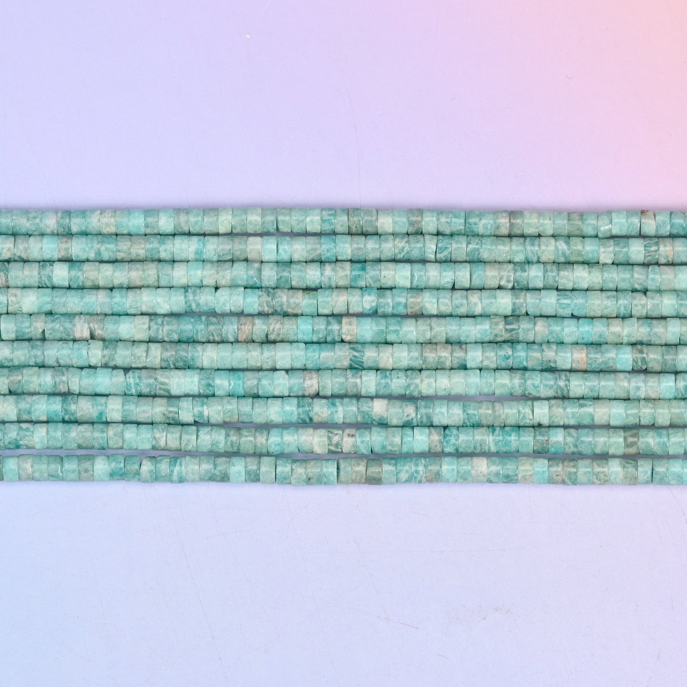 Blue Amazonite Smooth Heishi Disc Beads: Jewelry Making Supply, 15.5 Inch Strand