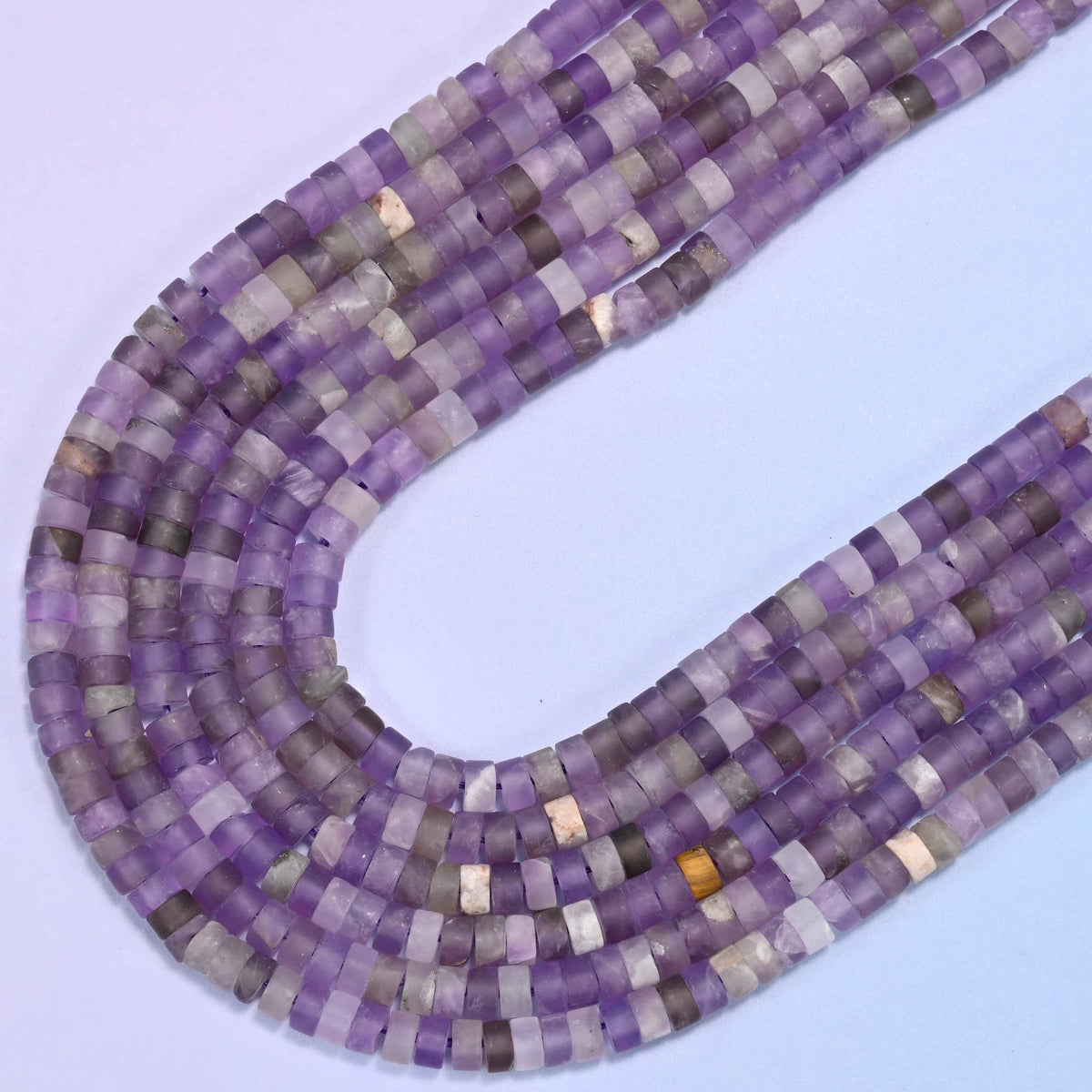 Amethyst beads in rich purple tones from deep violet to soft lavender
