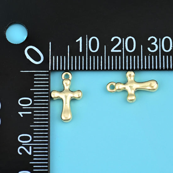 18K Gold Filled Tiny Cross Charms DIY Jewelry Making Supply