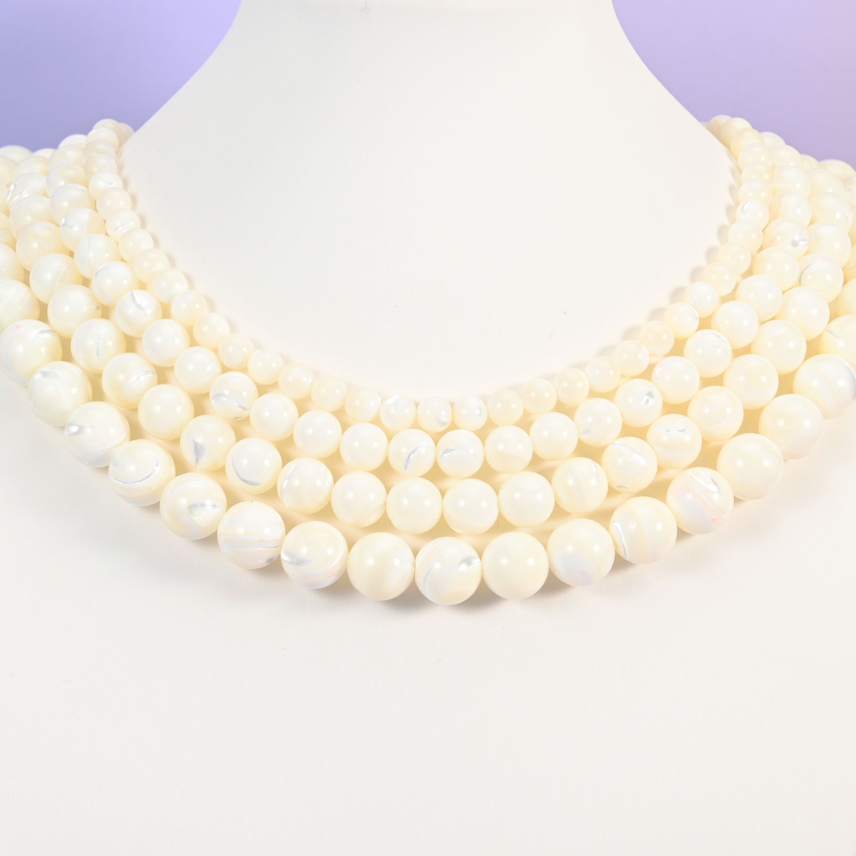 White trochus shell beads, smooth round, 6mm 8mm 10mm 12mm