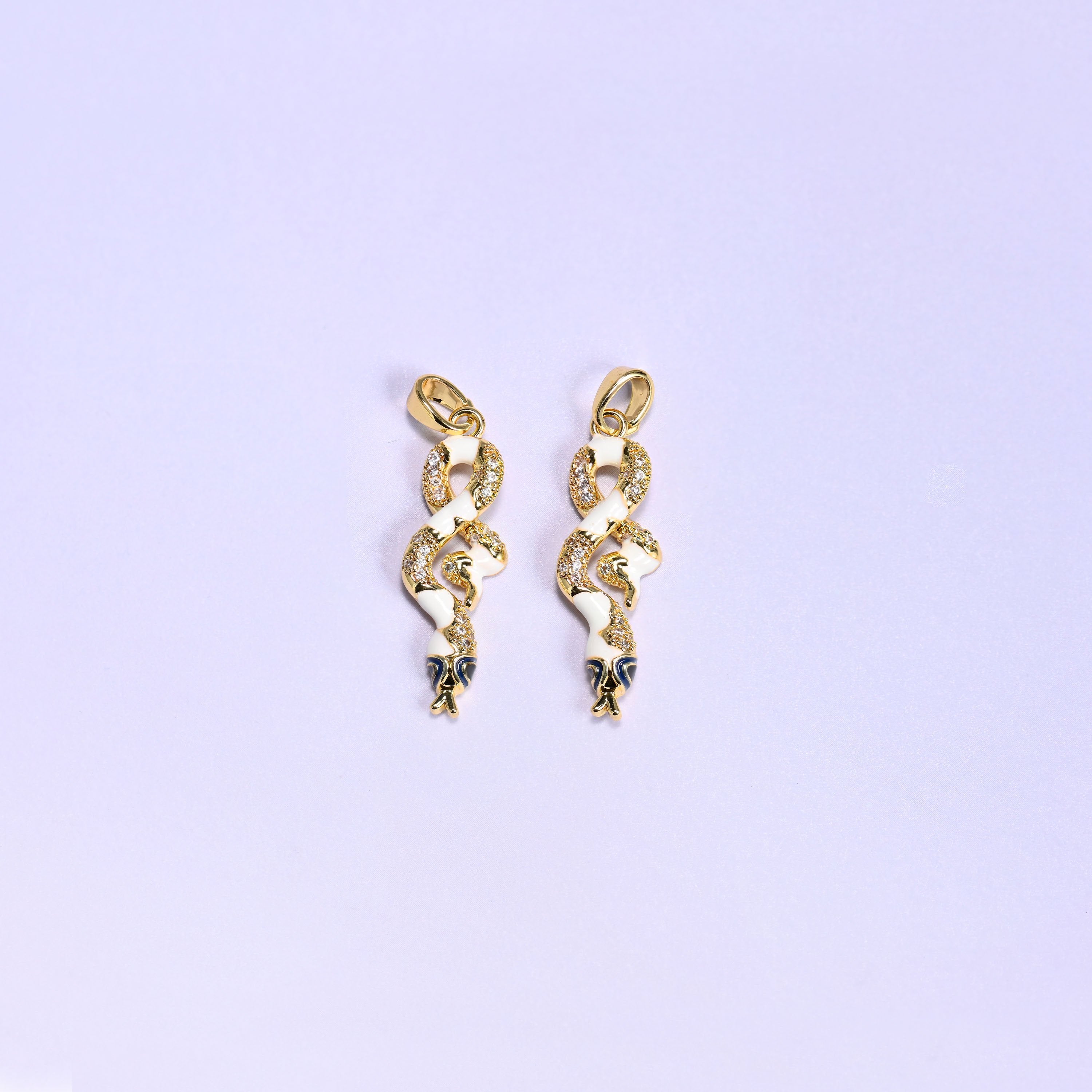 Enamel Snake Zircon Charms