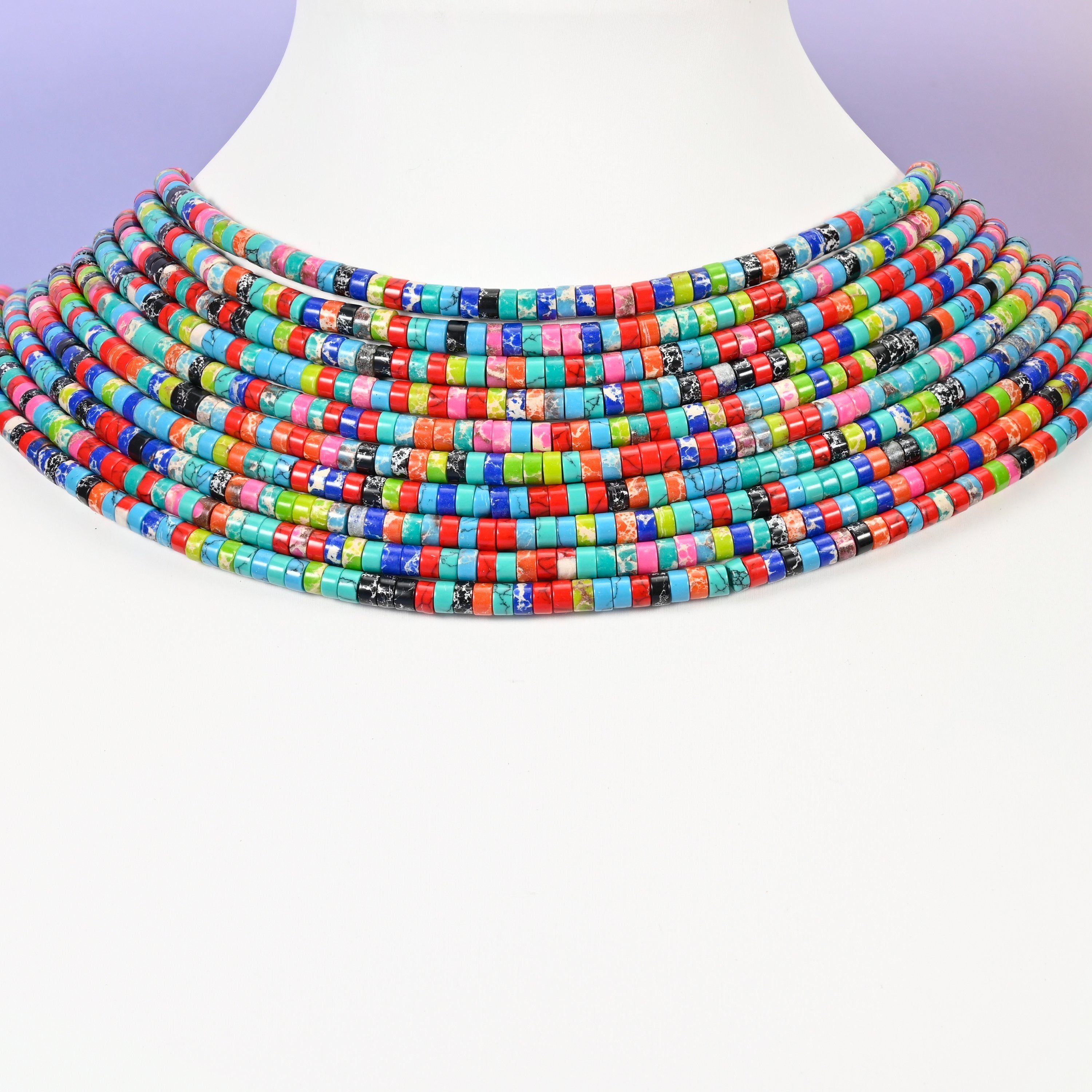 Dyed Shoushan Stone beads, smooth heishi disc, 2x4mm
