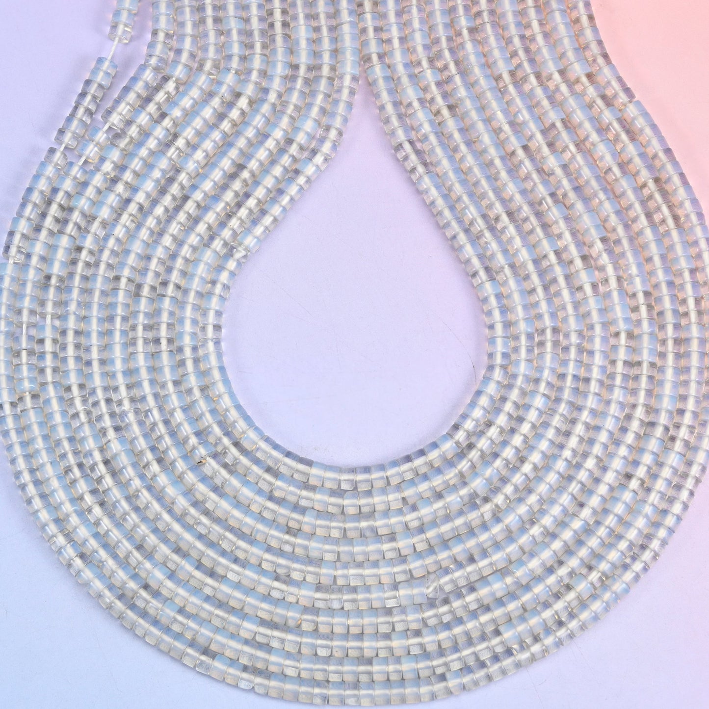 Opalite Smooth Heishi Disc Beads: Jewelry Making Supply, 15.5 Inch Strand