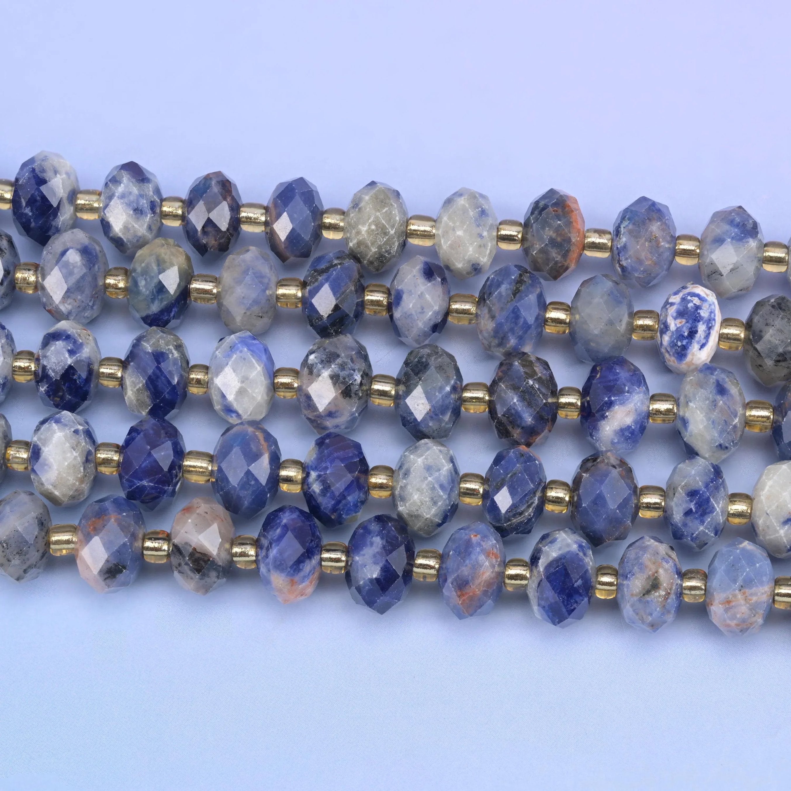 Orange Sodalite Faceted Rondelle Beads, 15.5 inch strand