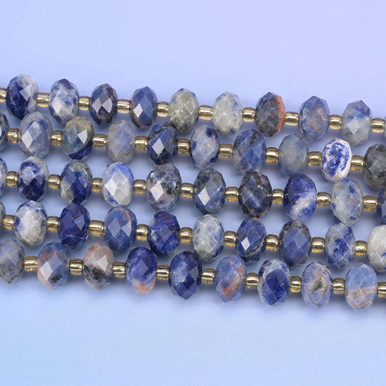 Orange Sodalite Faceted Rondelle Beads, 15.5 inch strand
