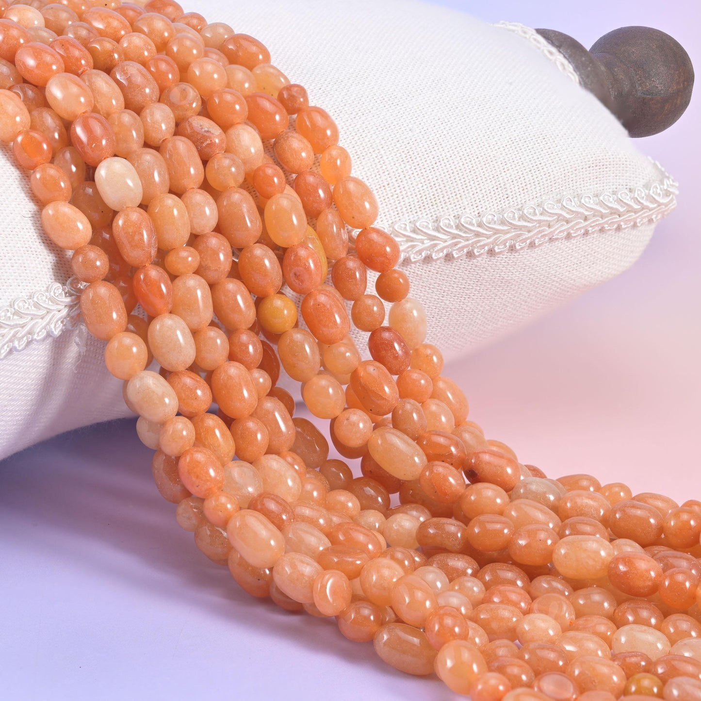 Red Aventurine beads, pebble nugget, 6-8mm, 8-12mm