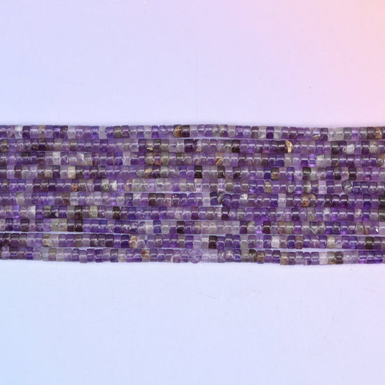 Amethyst Heishi Disc Beads 2x4mm in soft lilac to deep purple