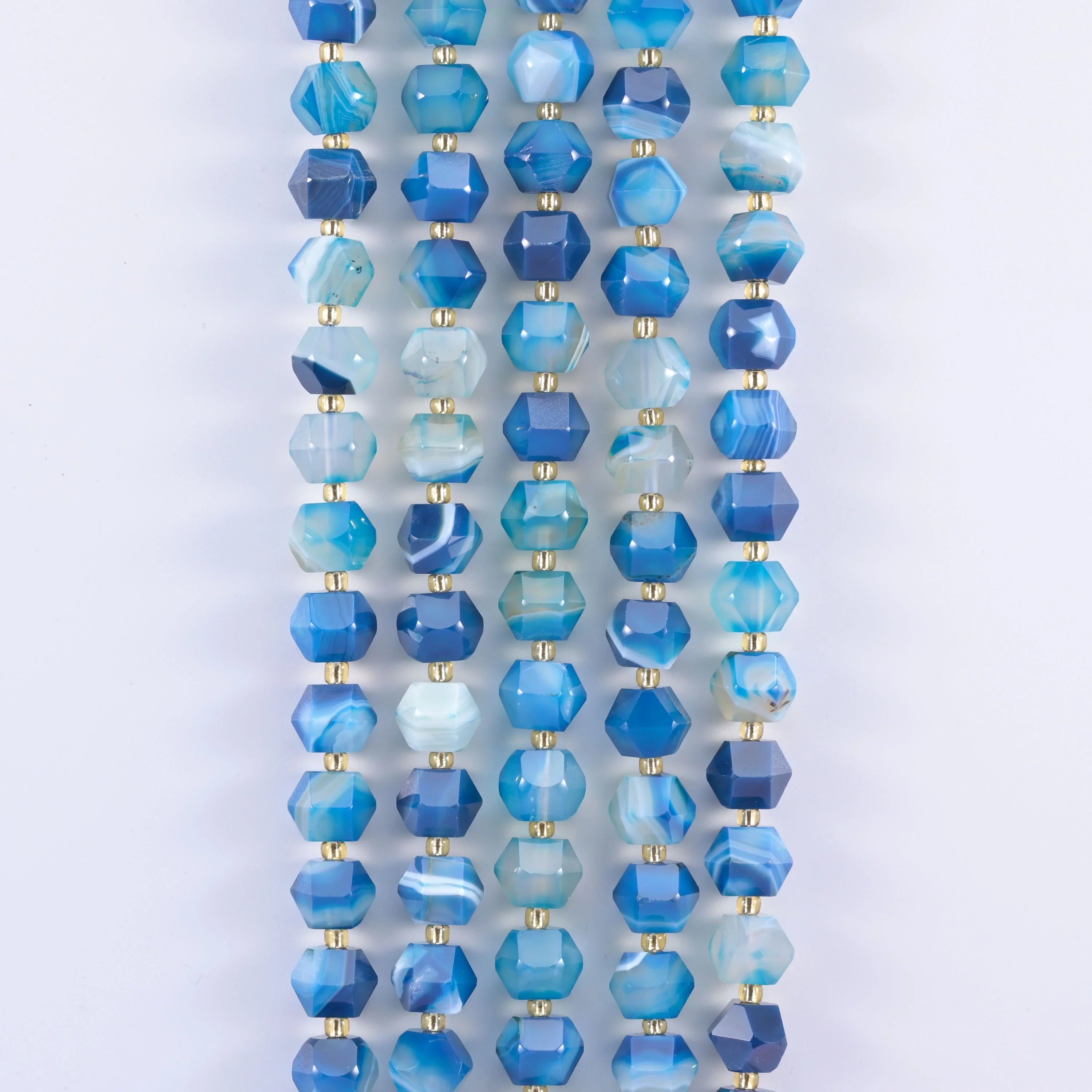 Eight-sided faceted cut diamond rhombus gemstone beads