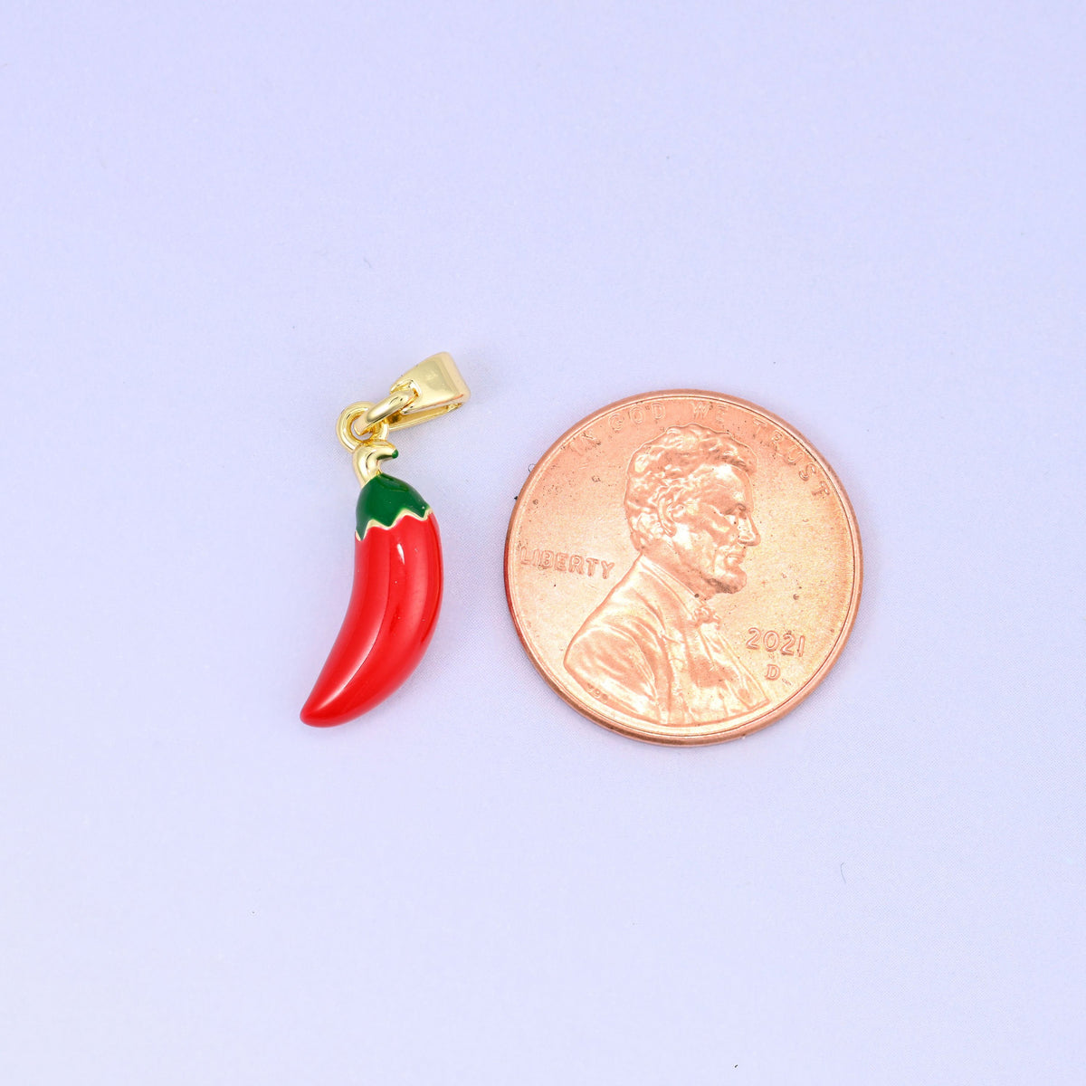 Chili Pepper Charm Pendant, bail approximately 6.0mm x 2.85mm