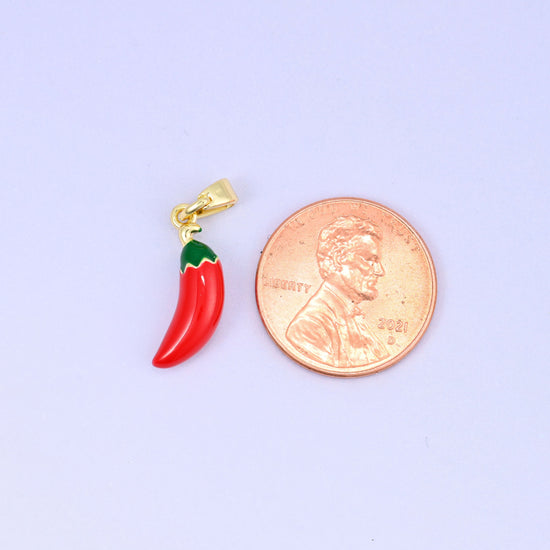 Chili Pepper Charm Pendant, bail approximately 6.0mm x 2.85mm