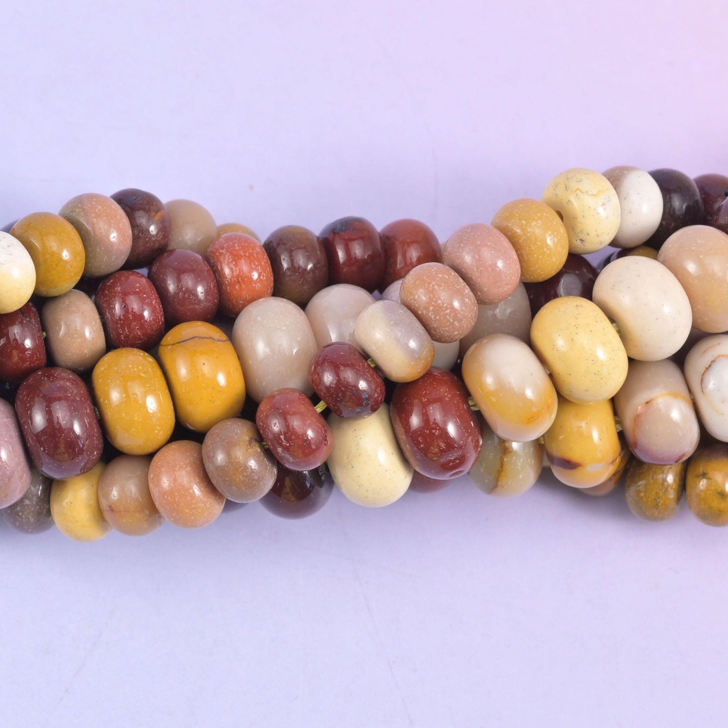 Natural Mookaite Jasper smooth rondelle beads for bracelets, necklaces, and earrings
