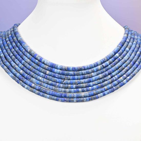 Lapis lazuli beads, heishi disc, 2x4mm