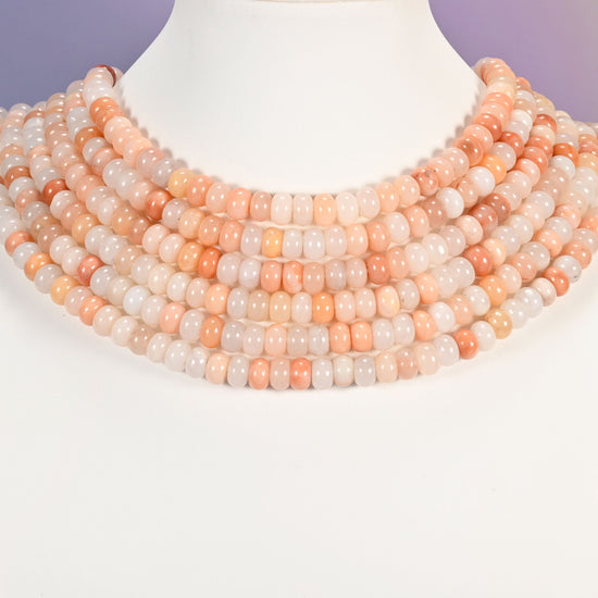 Pink Aventurine beads, rondelle shape, 5x8mm.