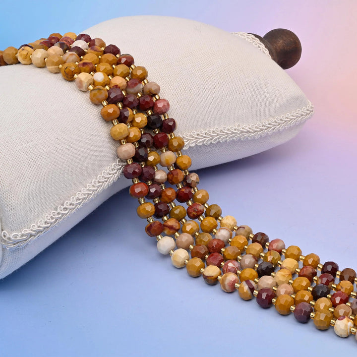 Mookaite Faceted Rondelle Beads 6x8mm