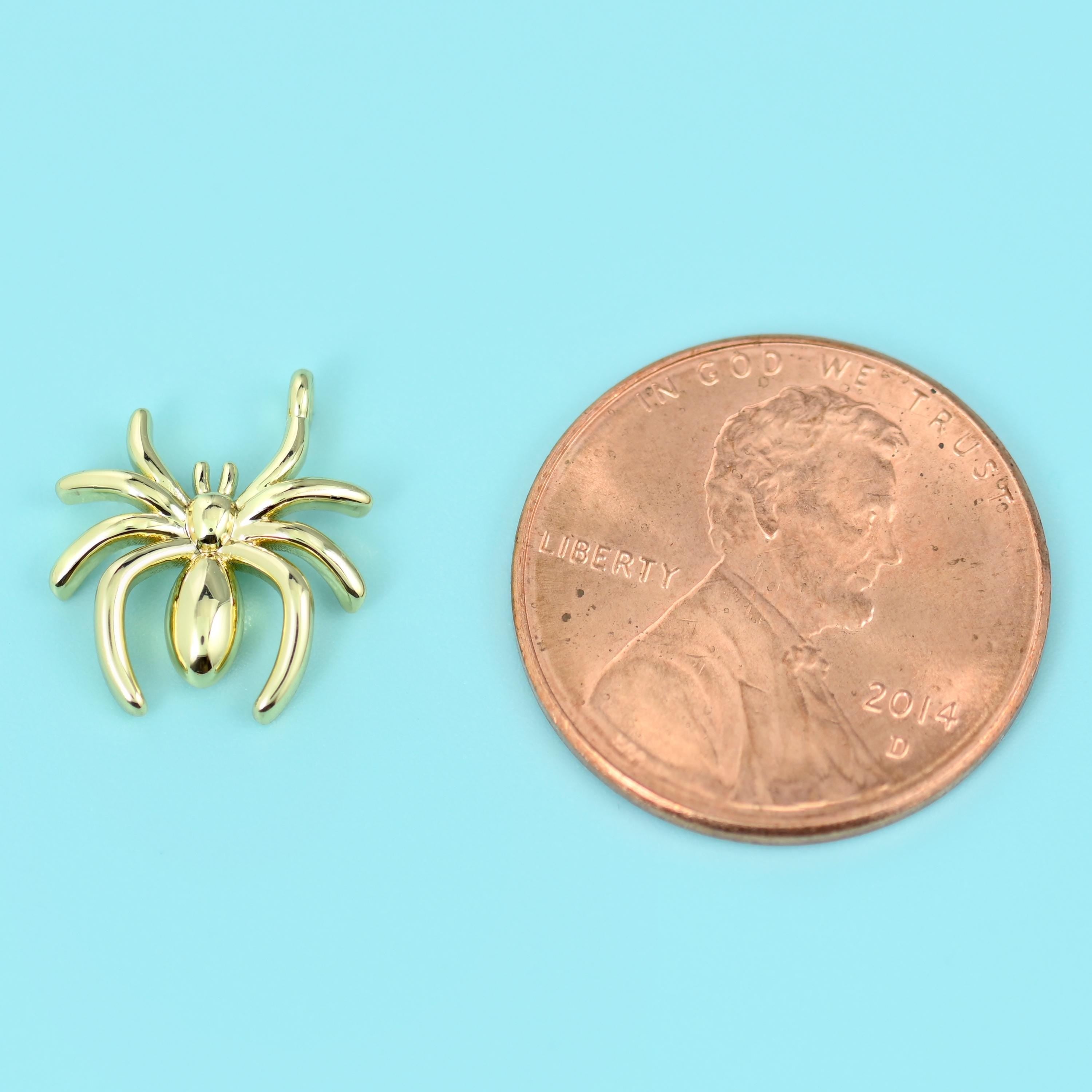 18K Gold Filled Spider Charm 13x11.25mm in polished gold