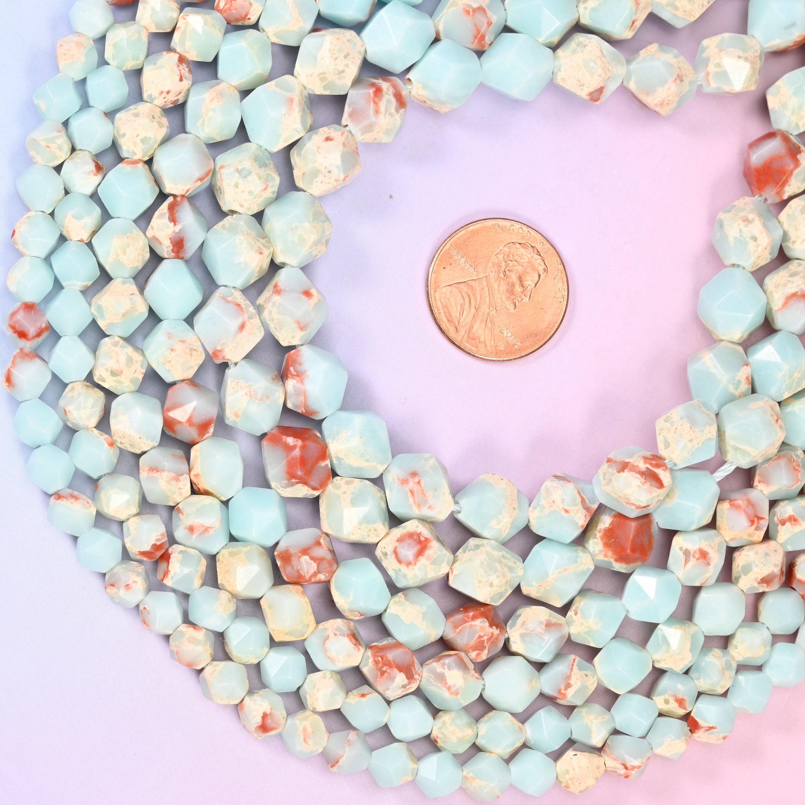 Blue Shoushan Stone Faceted Star Cut Beads 6mm 8mm 10mm, 6mm approximately 63 beads / 8mm approximately 47 beads / 10mm approximately 38 beads