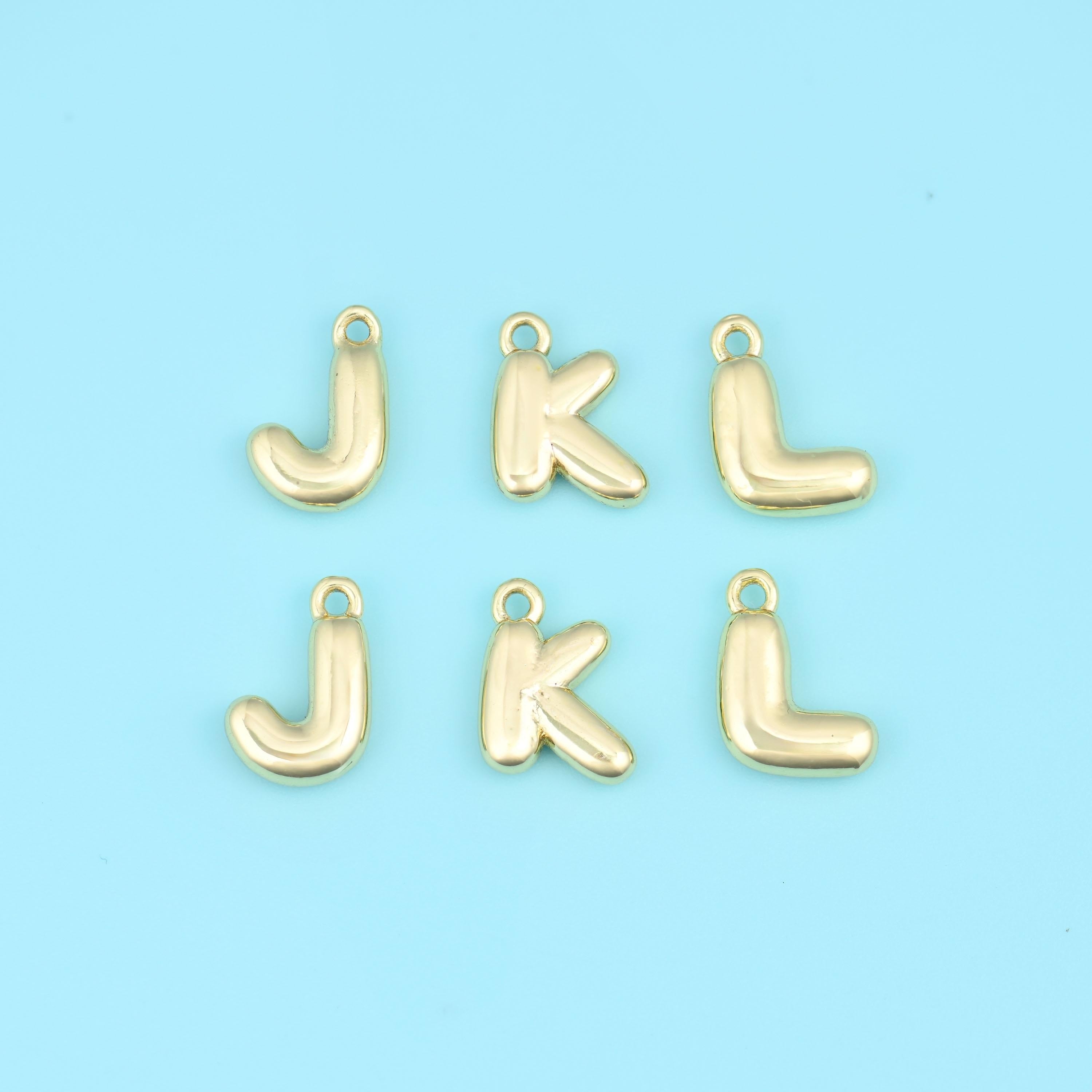 Alphabet letter cut brass, 18k gold filled — lead free and nickel free beads