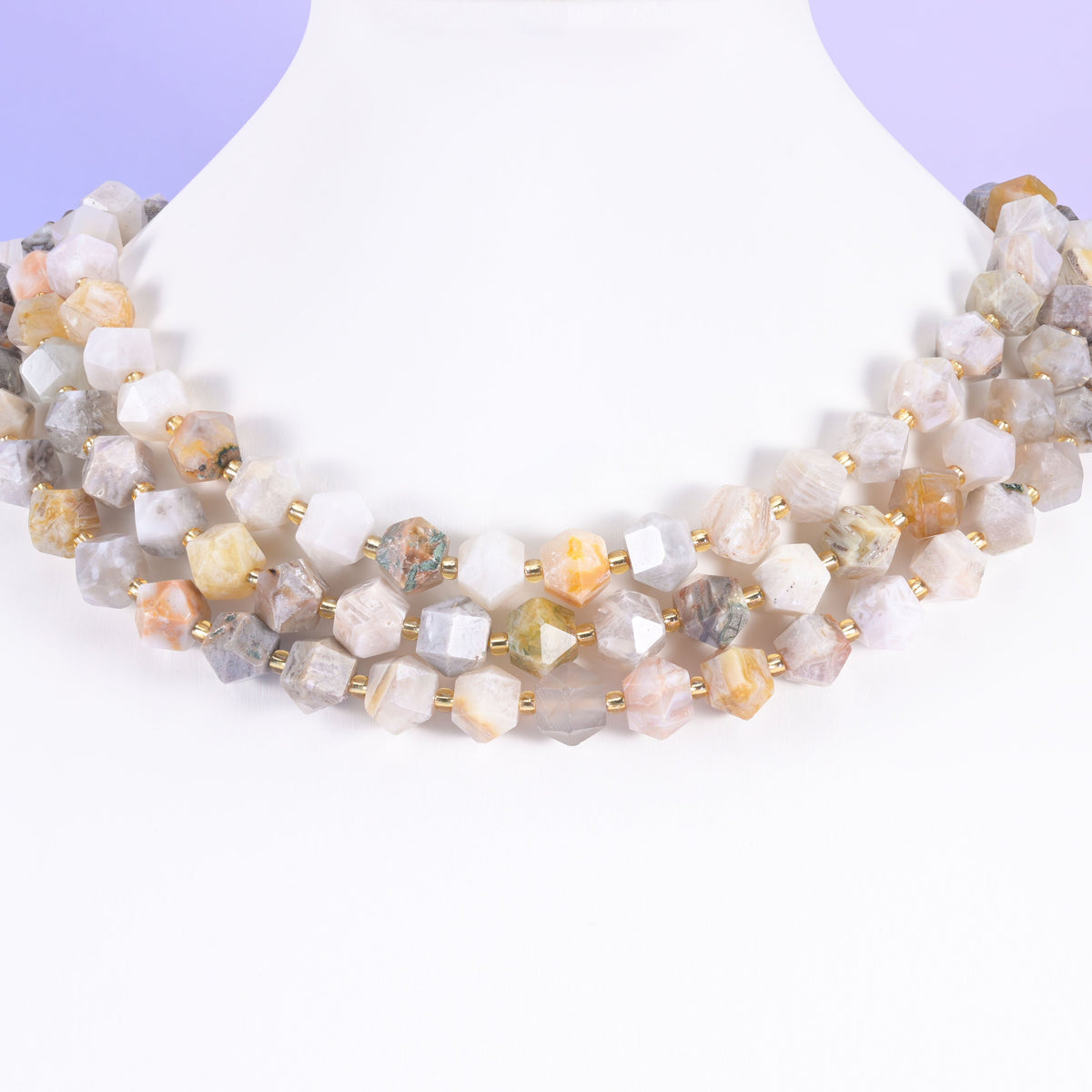 Faceted 8 Sides Diamond Rhombus Gemstone Beads, sold per 15.5 inch strand, approximately 36 beads.