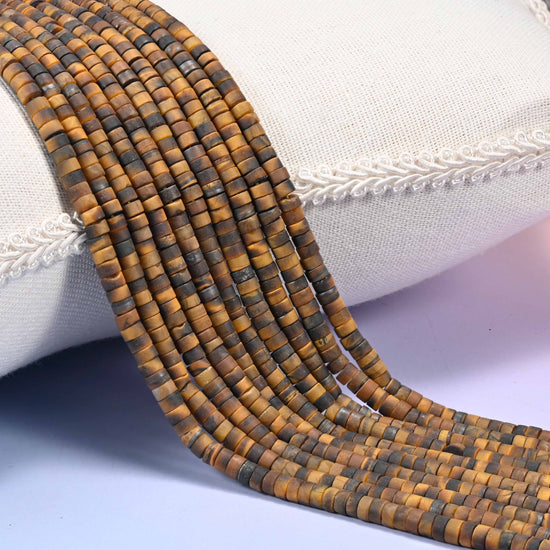 Matte Tiger Eye Heishi Disc Beads