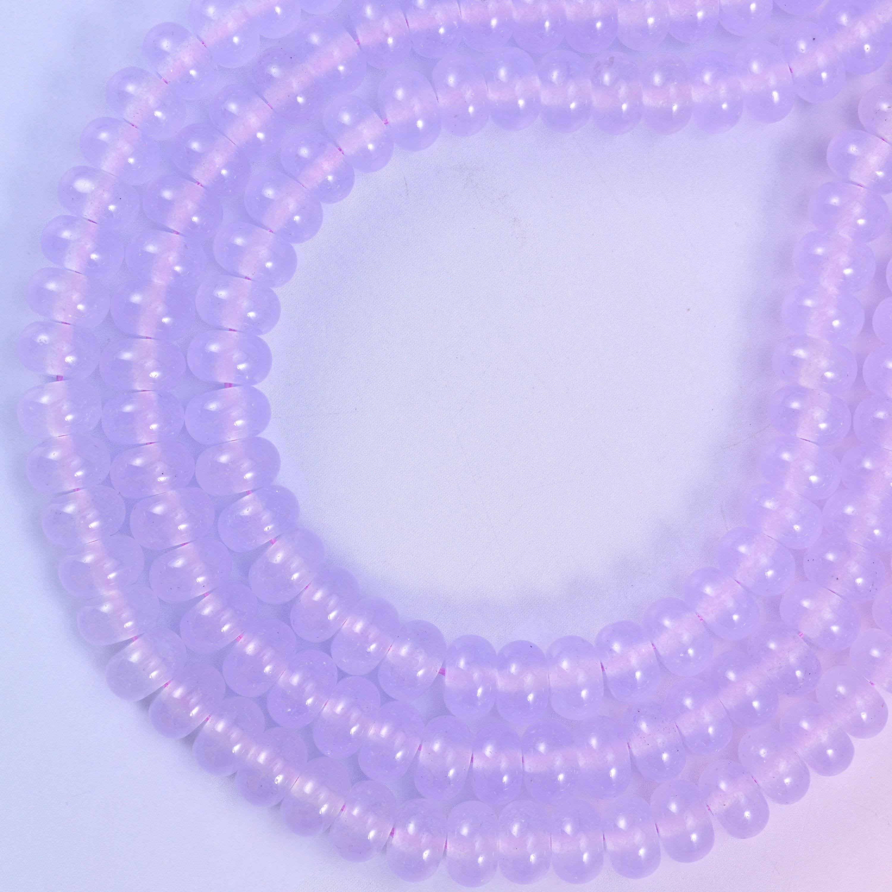 Lavender Purple Dyed Jade rondelle beads, approximately 75 beads per strand