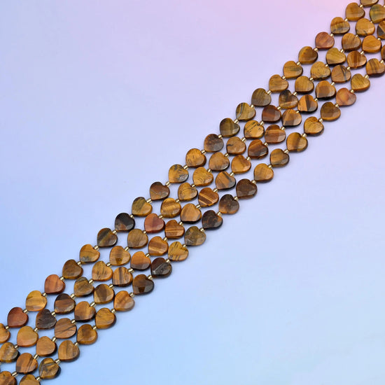 Tiger eye beads in honey gold and chocolate brown banding