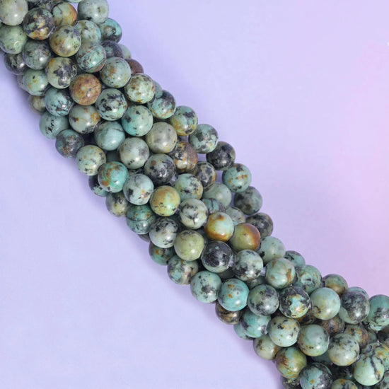 African Howlite Large Hole Round Beads 6mm 8mm 10mm, 8 inch strand or 15 inch strand