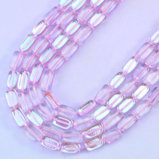 Light purple mystic aura glass beads, hole approximately 1.0mm