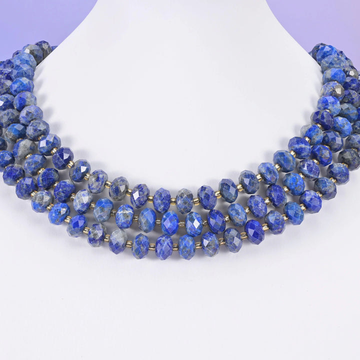 Lapis Lazuli beads, faceted rondelle, 6 x 10mm