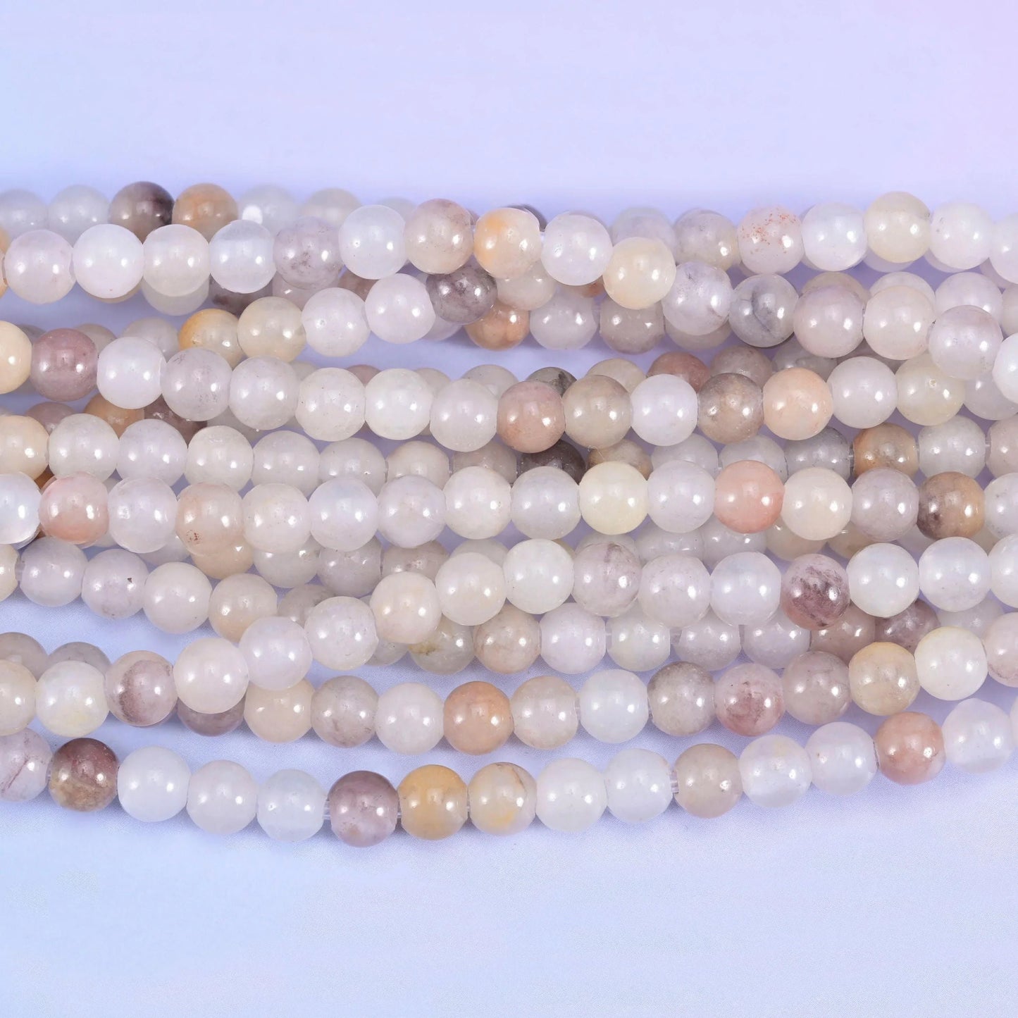 Lavender Quartz Large Hole Round Beads 6mm 8mm 10mm, hole 2.0mm (6mm bead), 2.5mm (8mm and 10mm beads), centre drilled