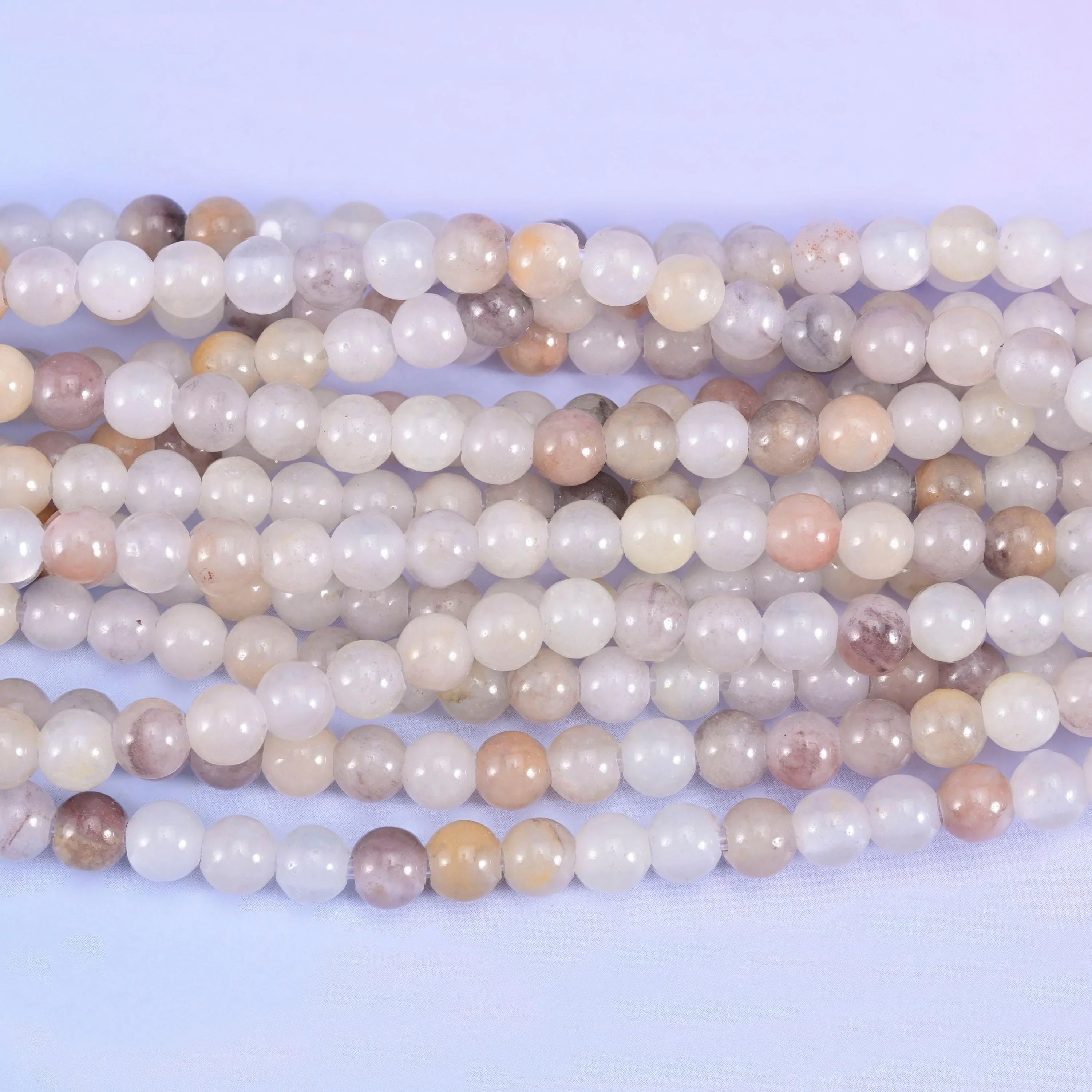 Lavender Quartz Large Hole Round Beads 6mm 8mm 10mm, hole 2.0mm (6mm bead), 2.5mm (8mm and 10mm beads), centre drilled