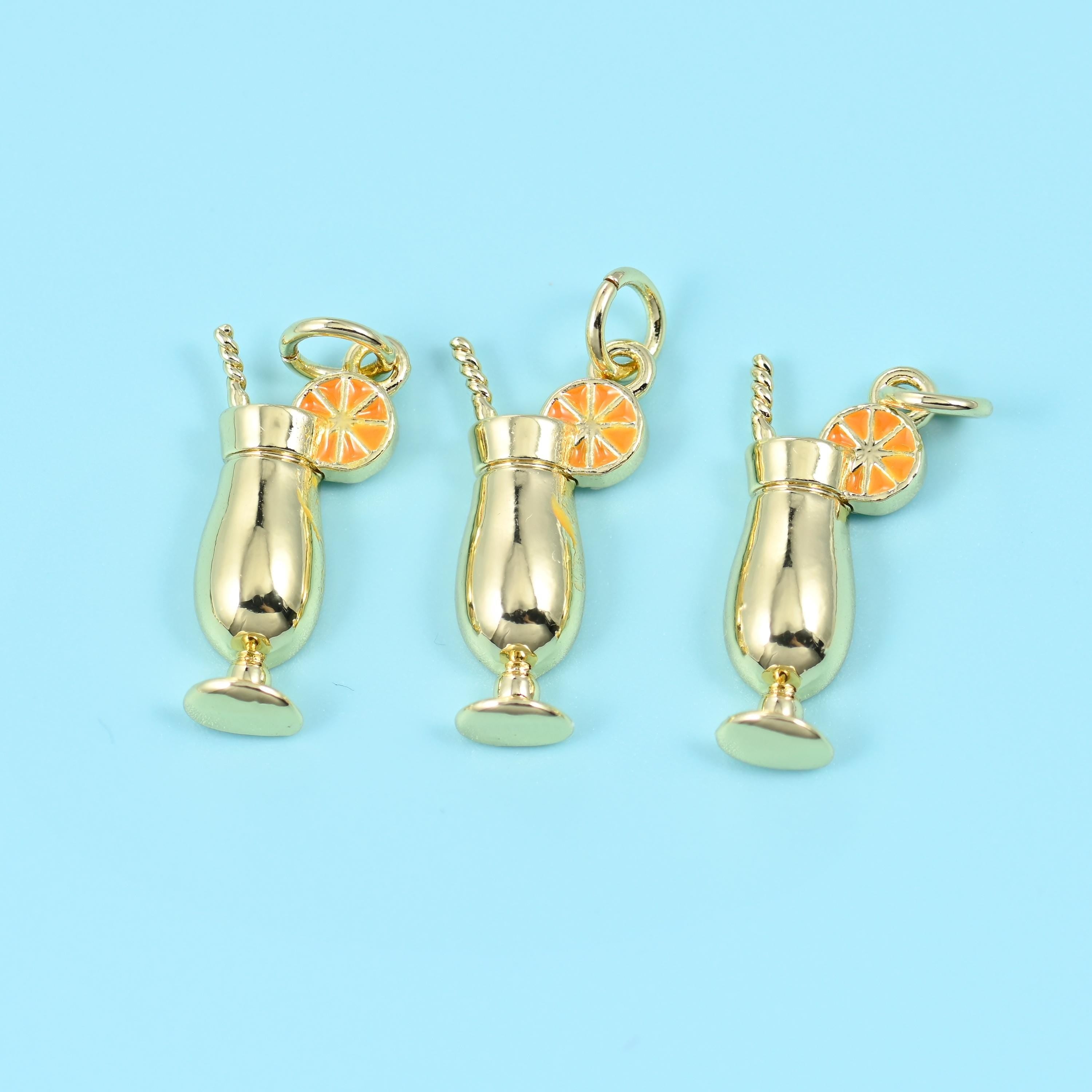 Beer mug cut brass beads