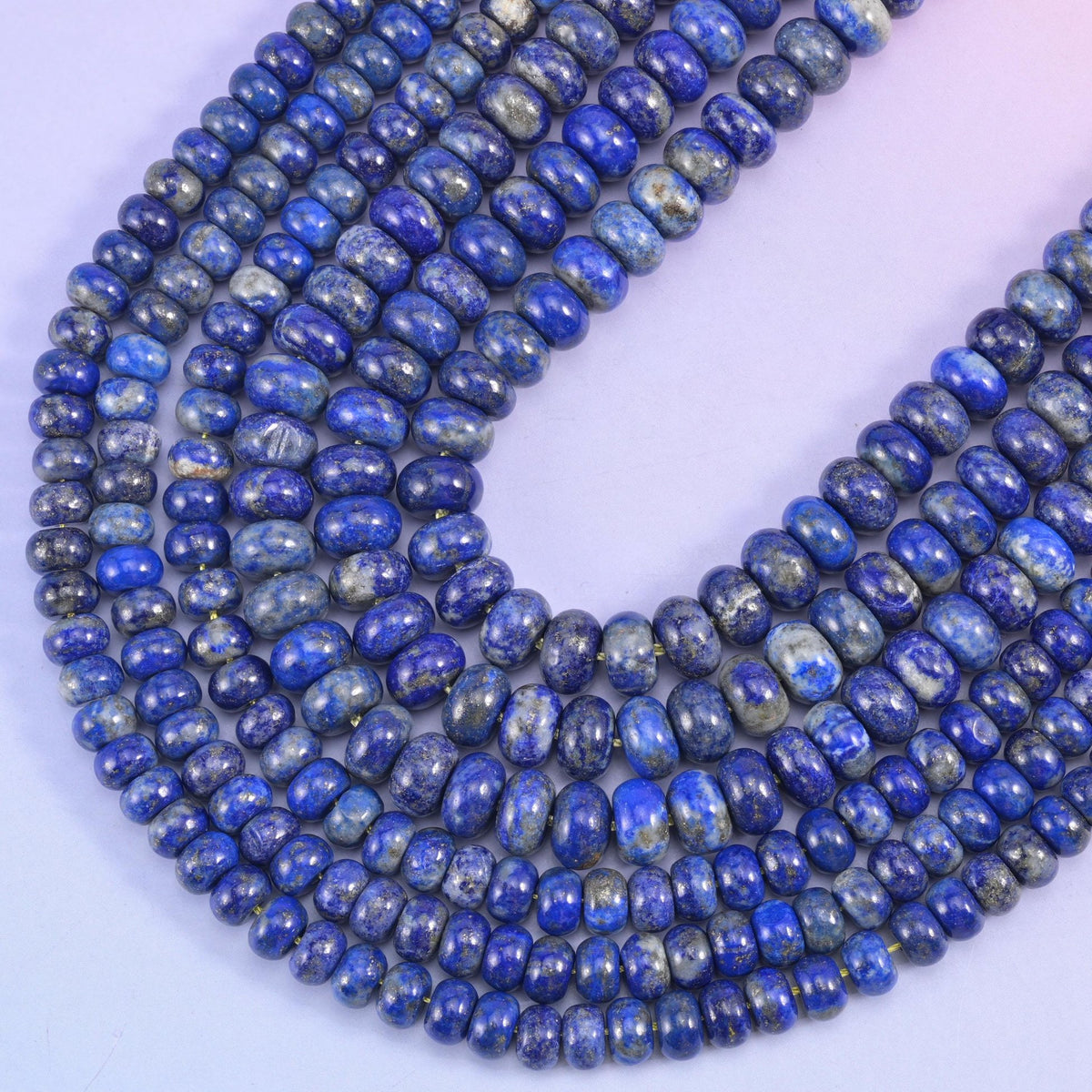 Lapis Lazuli rondelle beads, 1.0mm to 1.2mm centre-drilled hole