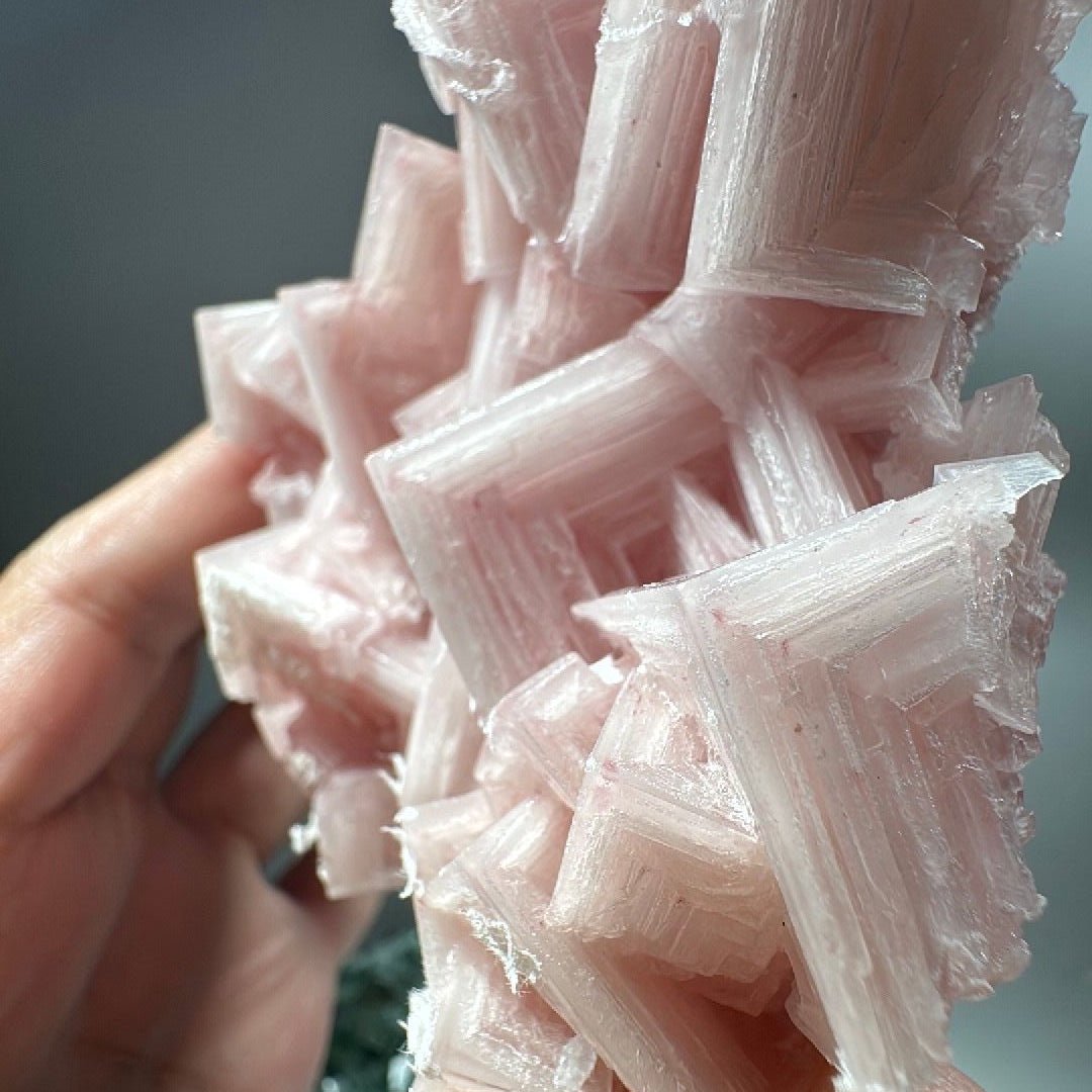 California pink halite mineral specimen, 6.9 oz