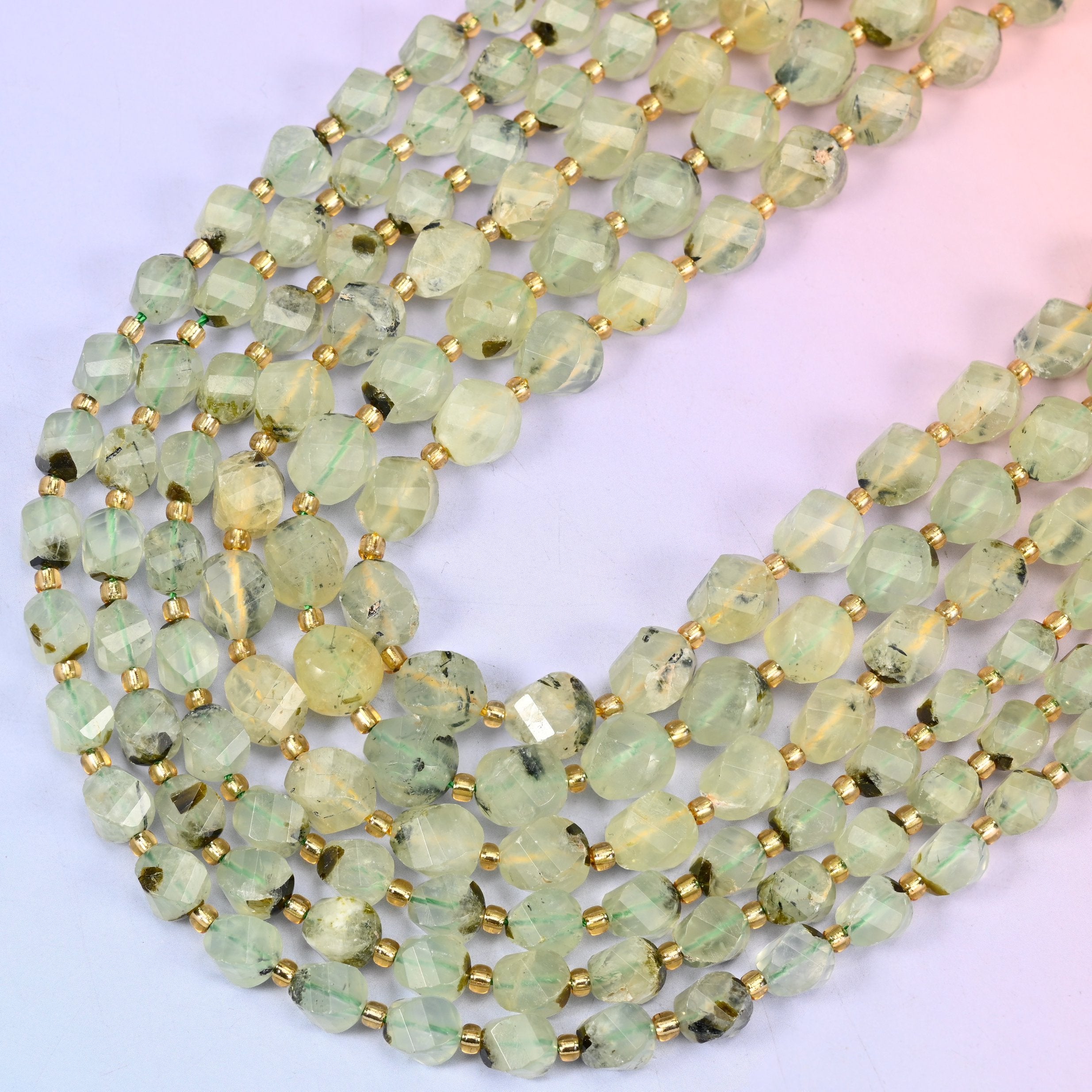 Prehnite in soft celery and lemon green